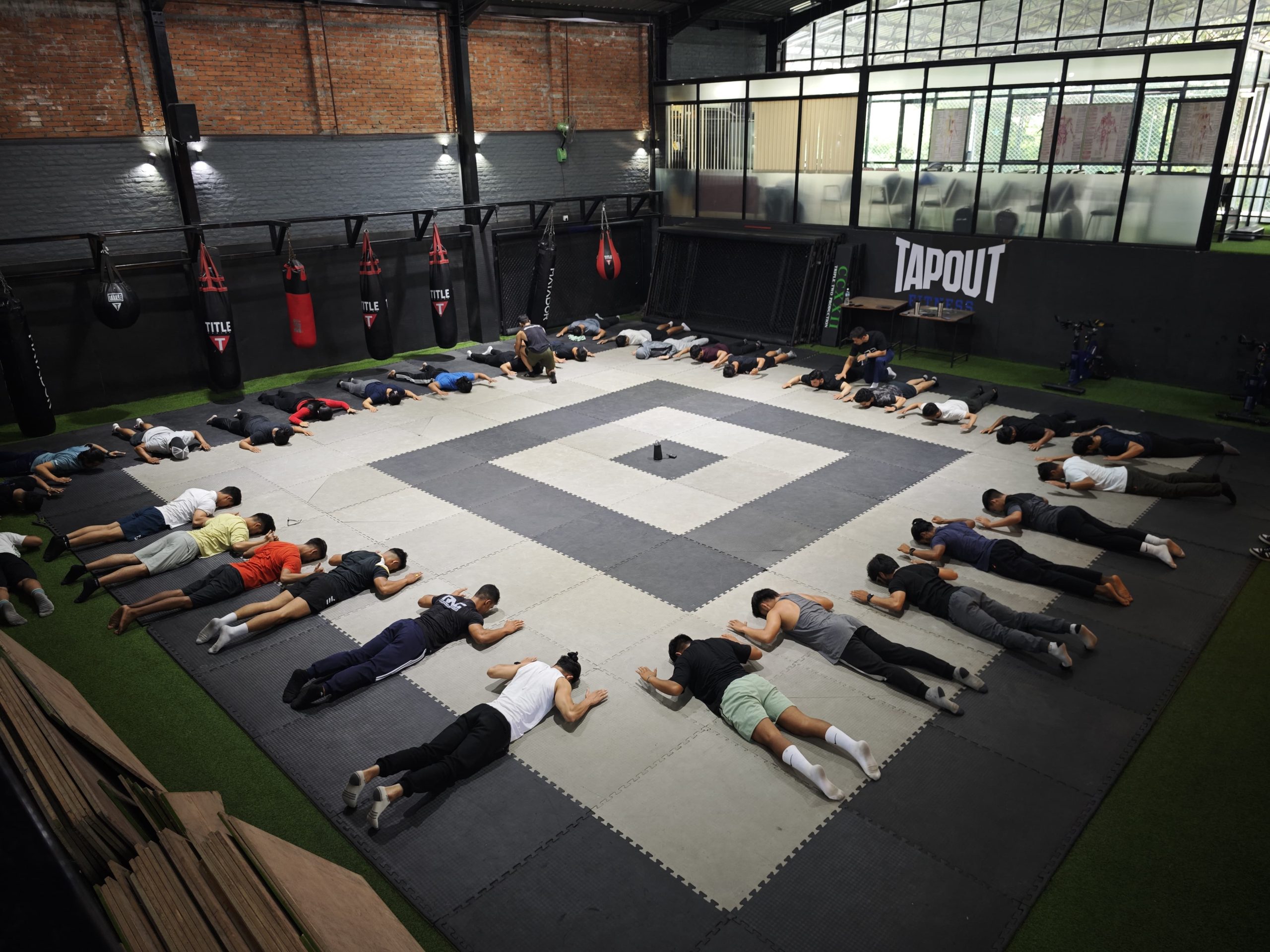 NYFA Nepal IWT (Integrated Workout Training) session — intensive functional fitness circuit for CPT students.